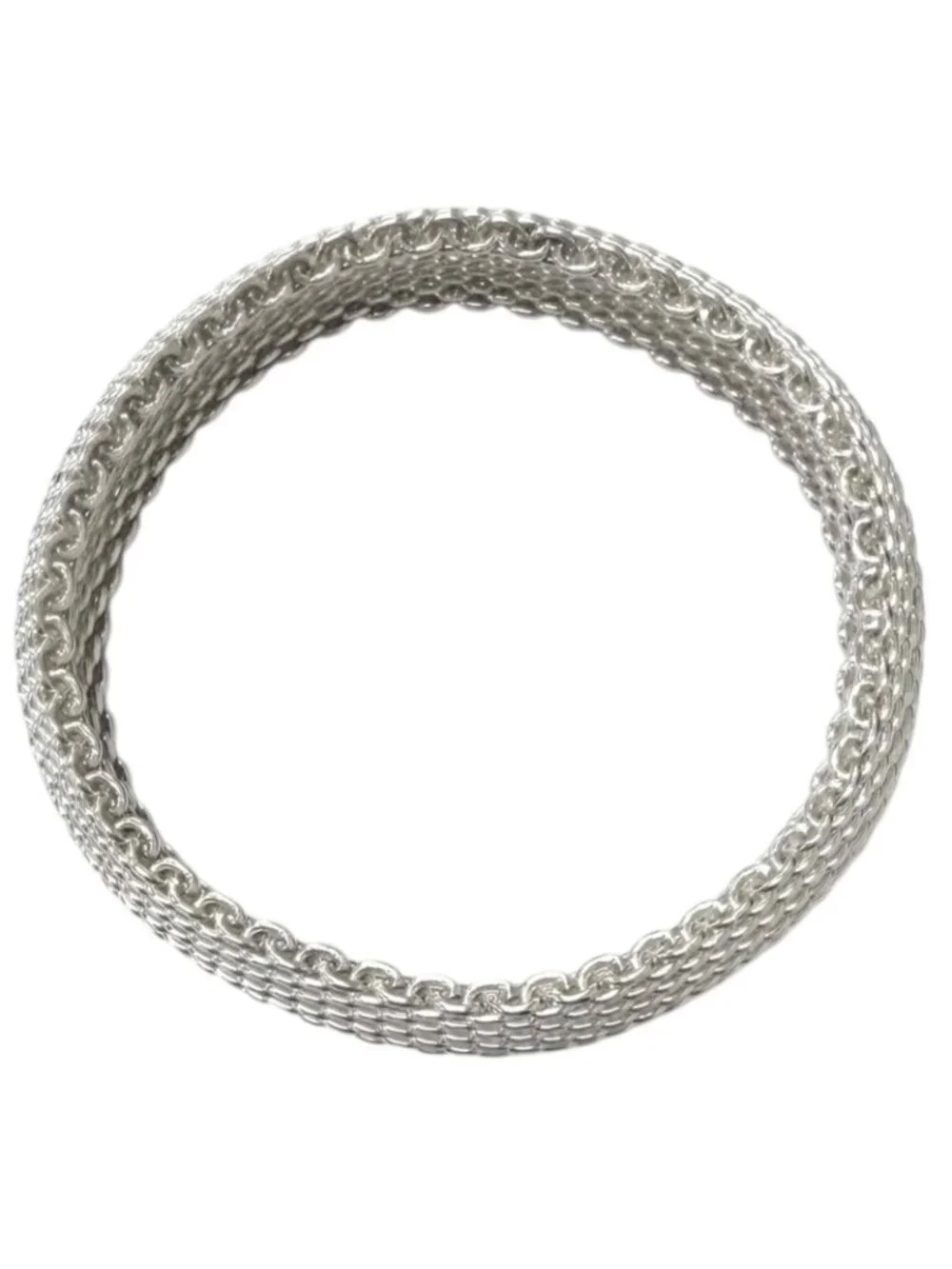 Tiffany & Co Somerset Bangle Mesh Bracelet Silver